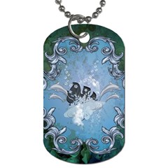 Surfboard With Dolphin Dog Tag (one Side) by FantasyWorld7