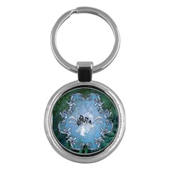 Surfboard With Dolphin Key Chain (round) by FantasyWorld7