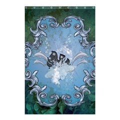 Surfboard With Dolphin Shower Curtain 48  X 72  (small)  by FantasyWorld7