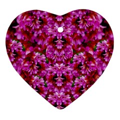 Flowers And Bloom In Sweet And Nice Decorative Style Heart Ornament (two Sides) by pepitasart