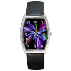 Fractal Floral Pattern Petals Barrel Style Metal Watch