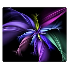 Fractal Floral Pattern Petals Double Sided Flano Blanket (Small) 