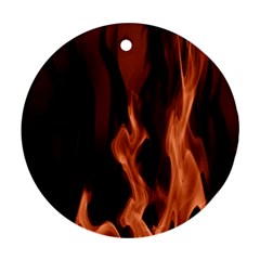 Smoke Flame Abstract Orange Red Ornament (round)