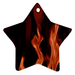 Smoke Flame Abstract Orange Red Star Ornament (two Sides) by Pakrebo