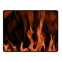 Smoke Flame Abstract Orange Red Double Sided Fleece Blanket (small)  by Pakrebo