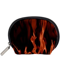 Smoke Flame Abstract Orange Red Accessory Pouch (small)