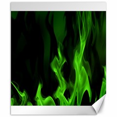Smoke Flame Abstract Green Canvas 20  X 24  by Pakrebo