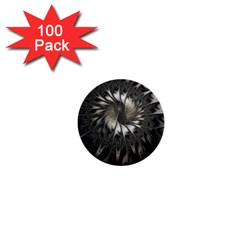 Fractal Abstract Pattern Silver 1  Mini Buttons (100 Pack)  by Pakrebo