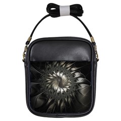 Fractal Abstract Pattern Silver Girls Sling Bag by Pakrebo