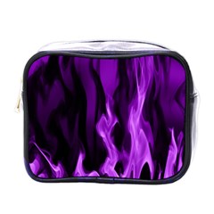 Smoke Flame Abstract Purple Mini Toiletries Bag (one Side) by Pakrebo