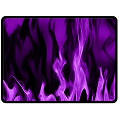 Smoke Flame Abstract Purple Double Sided Fleece Blanket (large)  by Pakrebo