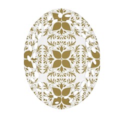 Illustrations Pattern Gold Floral Texture Design Oval Filigree Ornament (two Sides) by Pakrebo