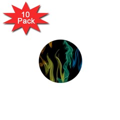 Smoke Rainbow Colors Colorful Fire 1  Mini Buttons (10 Pack)  by Pakrebo