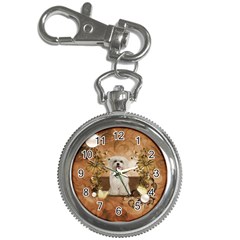 Cute Maltese Puppy With Flowers Key Chain Watches by FantasyWorld7