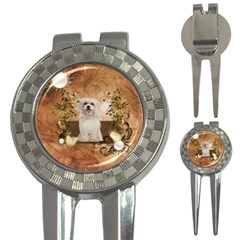 Cute Maltese Puppy With Flowers 3-in-1 Golf Divots by FantasyWorld7