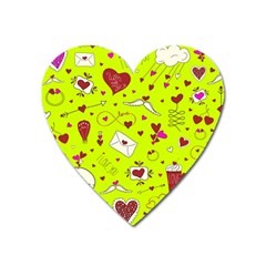 Valentin s Day Love Hearts Pattern Red Pink Green Heart Magnet by EDDArt