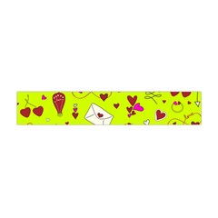 Valentin s Day Love Hearts Pattern Red Pink Green Flano Scarf (mini) by EDDArt