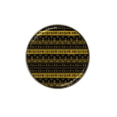 Native American Ornaments Watercolor Pattern Black Gold Hat Clip Ball Marker by EDDArt