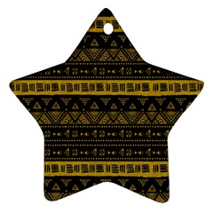 Native American Ornaments Watercolor Pattern Black Gold Star Ornament (two Sides) by EDDArt