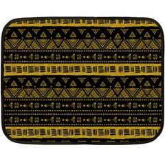 Native American Ornaments Watercolor Pattern Black Gold Double Sided Fleece Blanket (mini)  by EDDArt