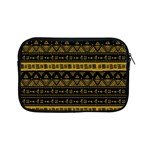 Native American Ornaments Watercolor Pattern Black Gold Apple iPad Mini Zipper Cases Front