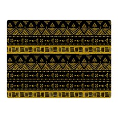 Native American Ornaments Watercolor Pattern Black Gold Double Sided Flano Blanket (mini)  by EDDArt
