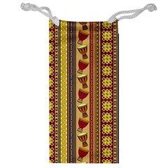 Traditional Africa Border Wallpaper Pattern Colored 4 Jewelry Bag by EDDArt