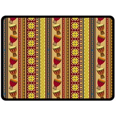 Traditional Africa Border Wallpaper Pattern Colored 4 Double Sided Fleece Blanket (large)  by EDDArt