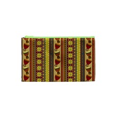 Traditional Africa Border Wallpaper Pattern Colored 4 Cosmetic Bag (xs) by EDDArt