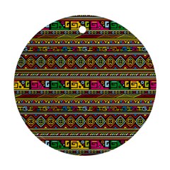 Traditional Africa Border Wallpaper Pattern Colored Ornament (round) by EDDArt