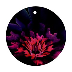 Floral Pink Fractal Painting Ornament (round)