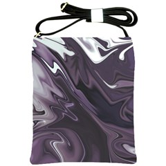 Purple Marble Digital Abstract Shoulder Sling Bag by Pakrebo