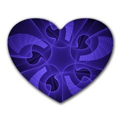 Fractal Blue Star Abstract Heart Mousepads by Pakrebo