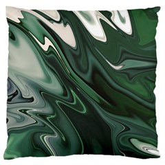 Green Marble Digital Abstract Large Flano Cushion Case (one Side) by Pakrebo