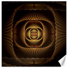 Fractal Copper Amber Abstract Canvas 12  X 12  by Pakrebo