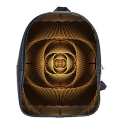 Fractal Copper Amber Abstract School Bag (xl) by Pakrebo