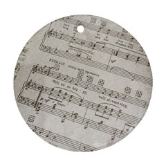 Sheet Music Paper Notes Antique Ornament (round)