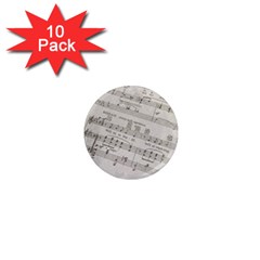 Sheet Music Paper Notes Antique 1  Mini Magnet (10 Pack)  by Pakrebo