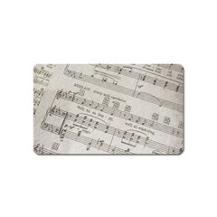 Sheet Music Paper Notes Antique Magnet (name Card) by Pakrebo