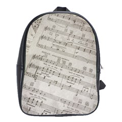 Sheet Music Paper Notes Antique School Bag (large) by Pakrebo