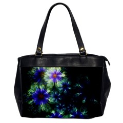 Fractal Painting Blue Floral Oversize Office Handbag by Pakrebo