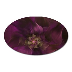 Fractal Pink Lavender Flower Bloom Oval Magnet by Pakrebo