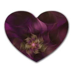 Fractal Pink Lavender Flower Bloom Heart Mousepads by Pakrebo