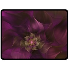 Fractal Pink Lavender Flower Bloom Fleece Blanket (large)  by Pakrebo