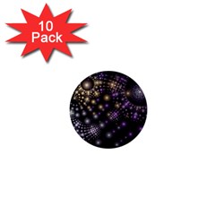 Fractal Spheres Glitter Design 1  Mini Buttons (10 Pack)  by Pakrebo