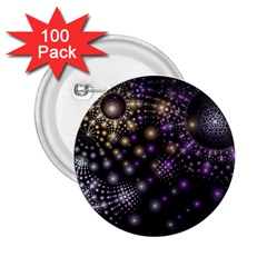 Fractal Spheres Glitter Design 2 25  Buttons (100 Pack)  by Pakrebo