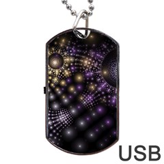 Fractal Spheres Glitter Design Dog Tag Usb Flash (two Sides) by Pakrebo