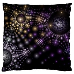 Fractal Spheres Glitter Design Large Cushion Case (two Sides) by Pakrebo