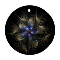 Fractal Blue Abstract Fractal Art Round Ornament (two Sides) by Pakrebo