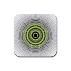 Fractal Mandala White Background Rubber Coaster (Square) 
